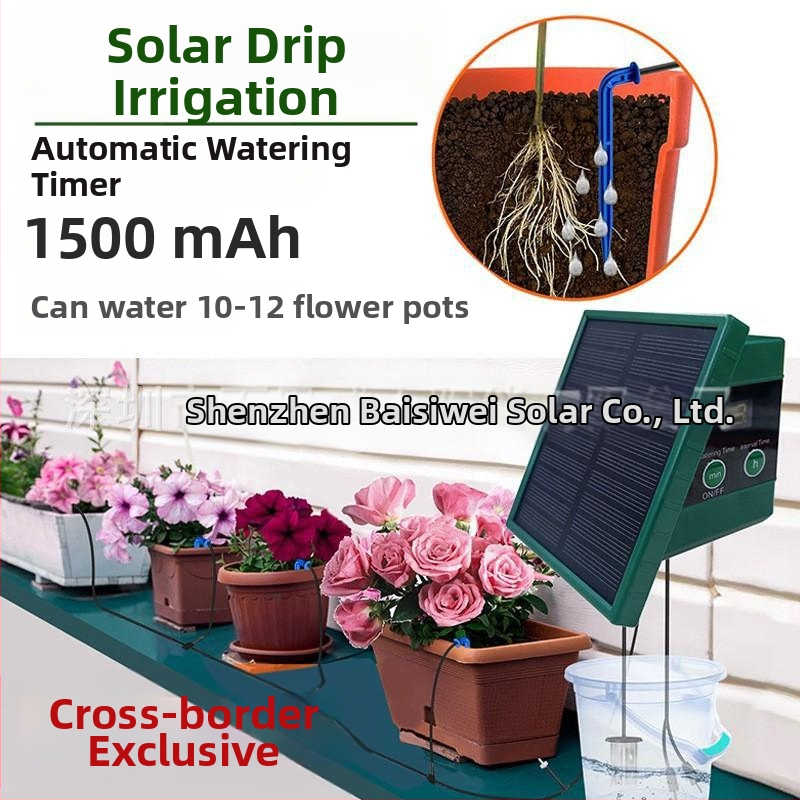 Σύστημα αυτόματου ποτίσματος με ηλιακή ενέργεια και προγραμματιστή, ABS κατασκευή, για έως 10 γλάστρες