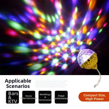 Holy Crossing XY-USB-02 LED диско светлина за автомобил, USB 5V, въртяща се, IP20