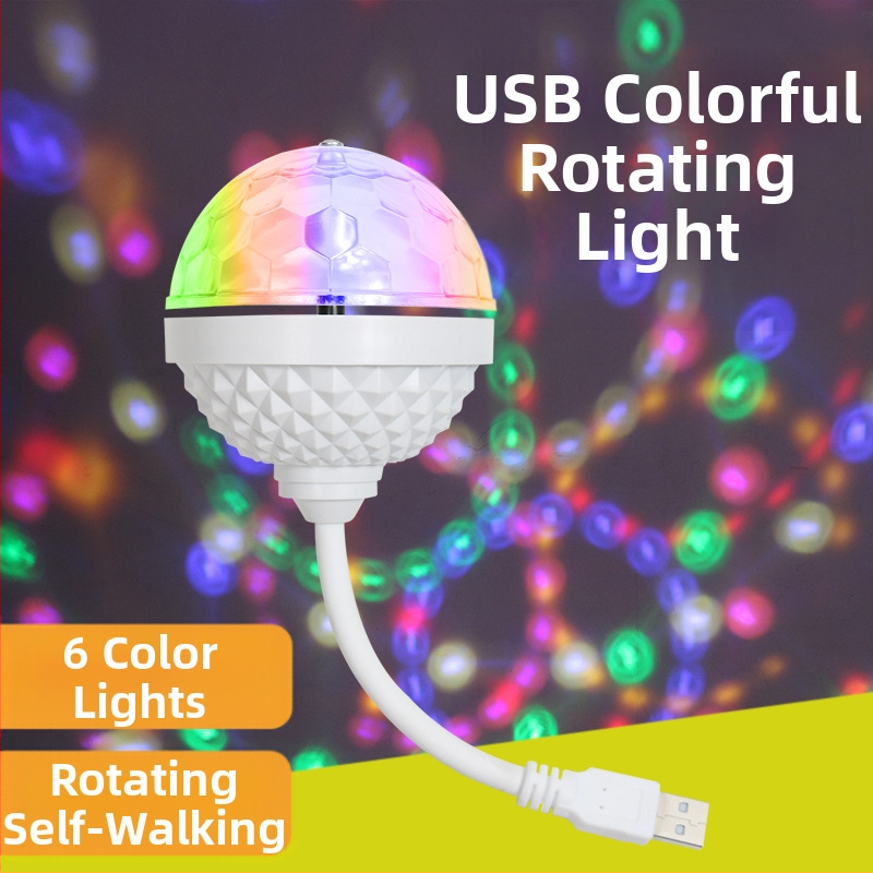 Holy Crossing XY-USB-02 LED диско светлина за автомобил, USB 5V, въртяща се, IP20