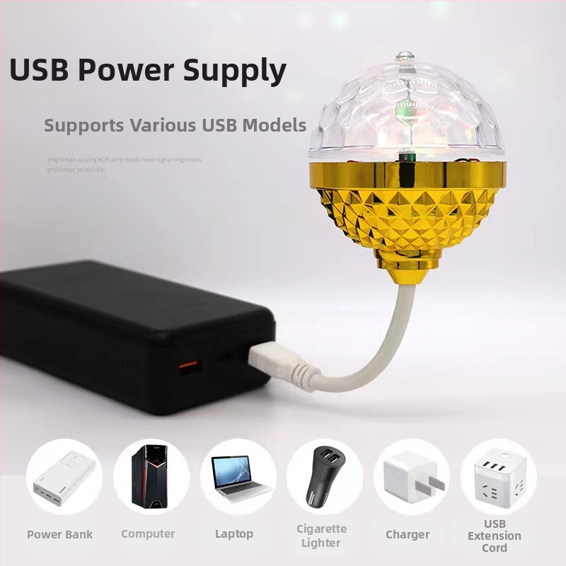 Holy Crossing XY-USB-02 LED диско светлина за автомобил, USB 5V, въртяща се, IP20