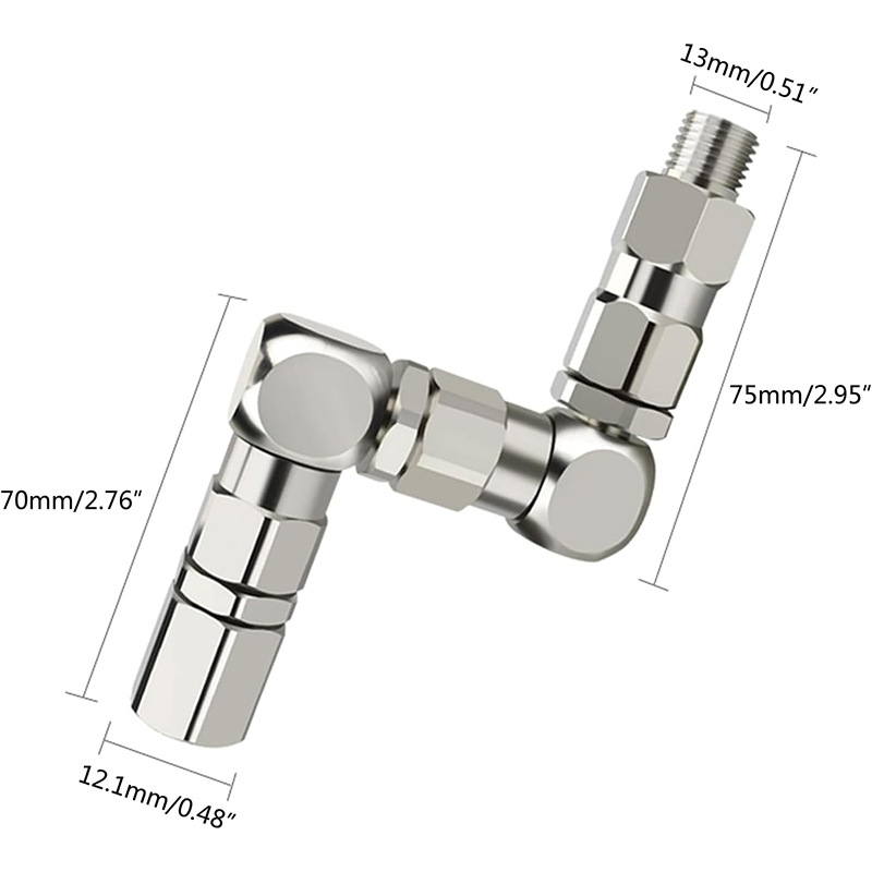 Z tipo pasukamosios jungtys purkštuvui iš nerūdijančiojo plieno, 6500 PSI, modelis 202577