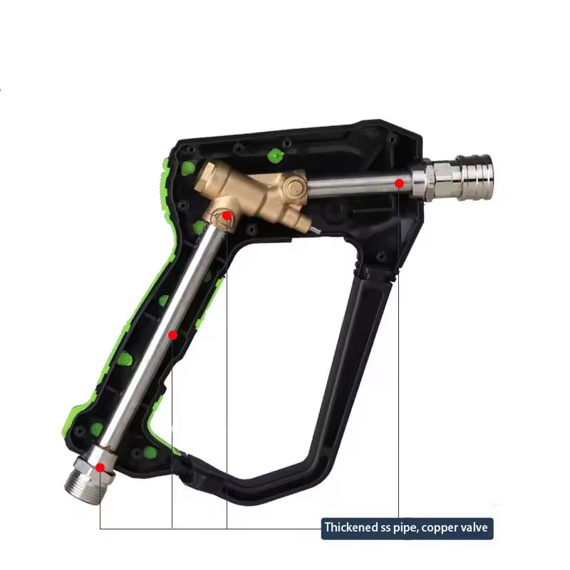 Augstas spiediena ūdens šāviņš ar nerūsējošā tērauda galvu un 1/4-inch ātrās savienošanas spraudņiem, izsmidzināšanas attālums 3 m, paredzēts automašīnu mazgāšanai