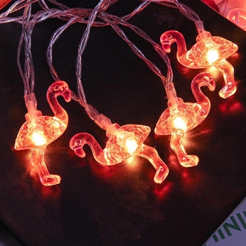 Flamingó alakú LED fényfüzér, 100 LED, hossz >1,5 m, 3000K meleg fehér, IP44, csatlakoztatva a hálózathoz