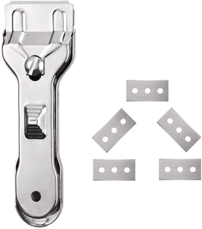 6-частен пластмасов комплект скребки за стъкло, керамични повърхности и индукционни котлони, без драскотини - Fast Leopard