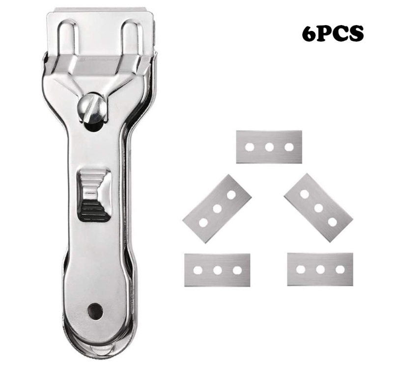 6-частен пластмасов комплект скребки за стъкло, керамични повърхности и индукционни котлони, без драскотини - Fast Leopard