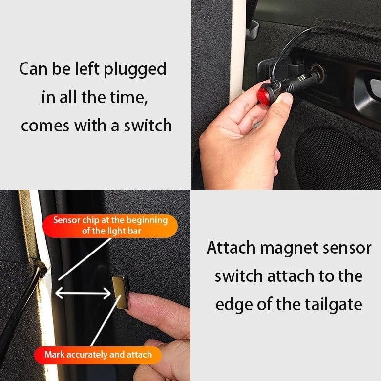 Λωρίδα φωτισμού πορτμπαγκάζ, συμβατή με L6L7L8L9, 12V, 5W, 0,15A, Μοντέλο 312, Σιλικόνη LED