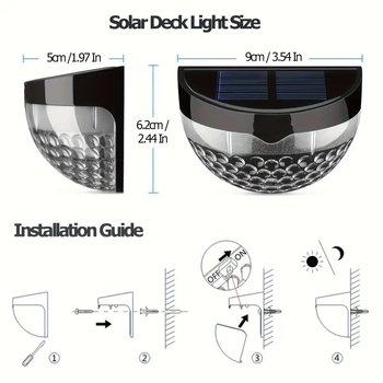 Napelemes kültéri falikar SMD2835 LED-del, IP65 vízálló, <5W, 12–16 óra üzemidő, modell FSz88830