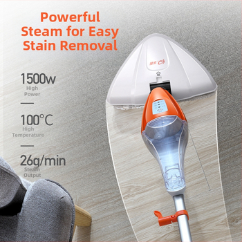 Huaxin parni mop s dezinfekcijom, snaga 1400–1799W; kontinuirani para >30 min; trajanje rada 45–59 min; zagrijavanje <100°C; vrijeme zagrijavanja 30–180 s