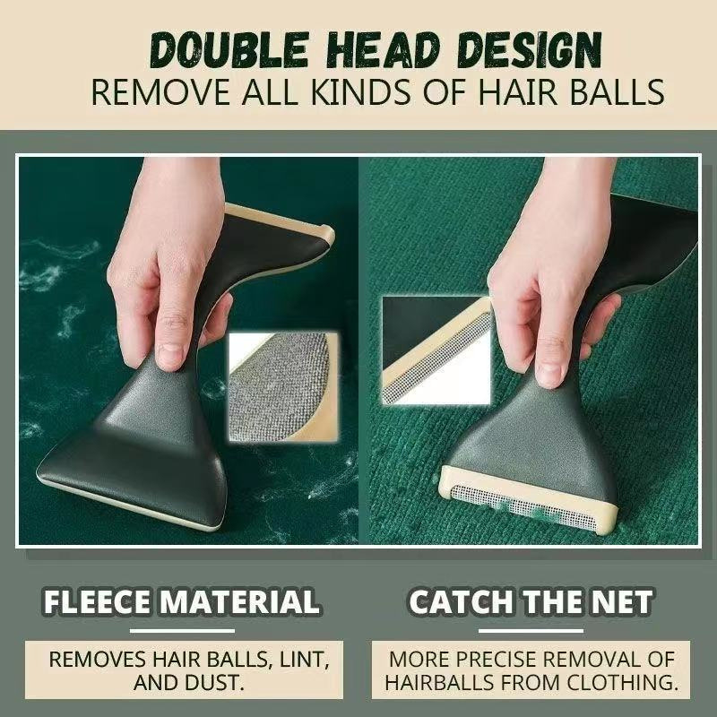 Dviejų galvių pluošto šepetėlis drabužiams ir megztiniams – pūkų ir pluoštų šalinimas