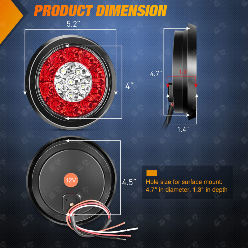 Holden LED φανάρι οπίσθιο για φορτηγά, 12V, μοντέλο 608, LED πηγή φωτισμού, υλικό πλαστικό/PMMA, συμβατό με φορτηγά, ρυμουλκούμενα και λεωφορεία