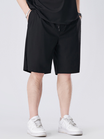 Ανδρικά σορτς από νάιλον Ice Silk – αναπνεύσιμα, γρήγορο στέγνωμα, χαλαρή εφαρμογή, μεσαία μέση, εκτύπωση με γράμματα