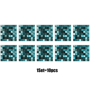 PVC αυτοκόλλητες πλακίτσες τοίχου με γεωμετρικό τετράγωνο μοτίβο, ευρωπαϊκό ρετρό στυλ, αδιάβροχες, αντιβακτηριακές, ανθεκτικές στη φωτιά