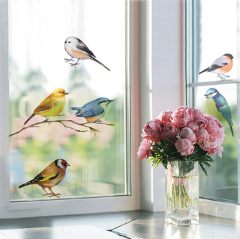 Αυτοκόλλητα παραθύρων με ρεαλιστικά πουλιά για παιδικό δωμάτιο — αυτοκόλλητα τοίχου, PVC, σετ 5+ τεμάχια, αδιάβροχα, μοτίβο 21300974920