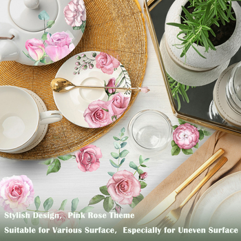 Αυτοκόλλητο τοίχου PVC – μοτίβο φυτών και λουλουδιών, 3 τεμάχια, αδιάβροχο, 3D κλασικό στυλ