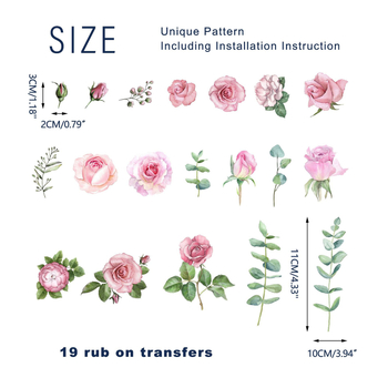 Αυτοκόλλητο τοίχου PVC – μοτίβο φυτών και λουλουδιών, 3 τεμάχια, αδιάβροχο, 3D κλασικό στυλ