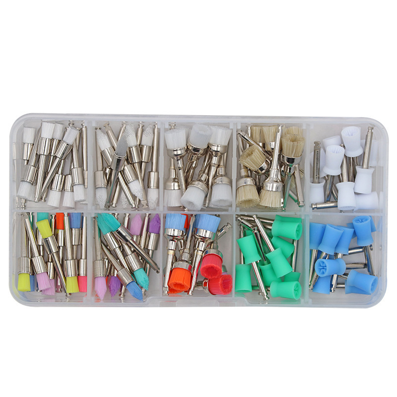 Zobu pulēšanas suka ar gumijas kausu un neilona sariem, 200 gabalu iepakojums, privātā preču zīme Your Essential Surgical