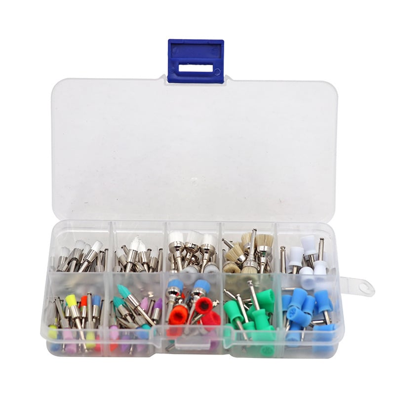 Zobu pulēšanas suka ar gumijas kausu un neilona sariem, 200 gabalu iepakojums, privātā preču zīme Your Essential Surgical