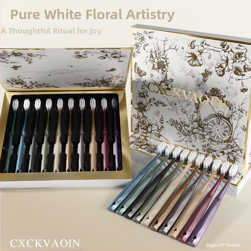 Ръчна четка за зъби с меки четина, широка глава, пакет от 10 бр., модел CXCK-06