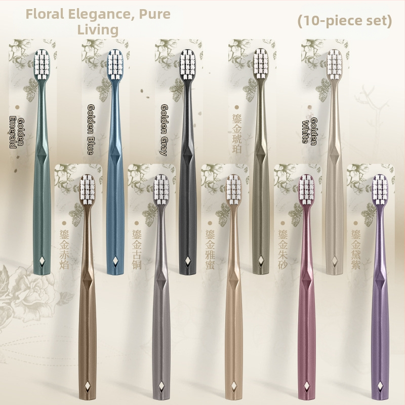 Rankinė dantų šepetėlis su minkštais šereliais, platus galvutė, 10 vnt komplektas, modelis CXCK-06