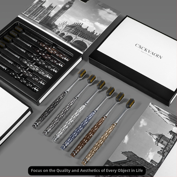 CXCKVAOIN dantų šepetėlis su minkštomis šerelėmis, dantenų apsaugai, 6 vnt komplektas, dovanų dėžutė, modelis CXCK-03, rankinis