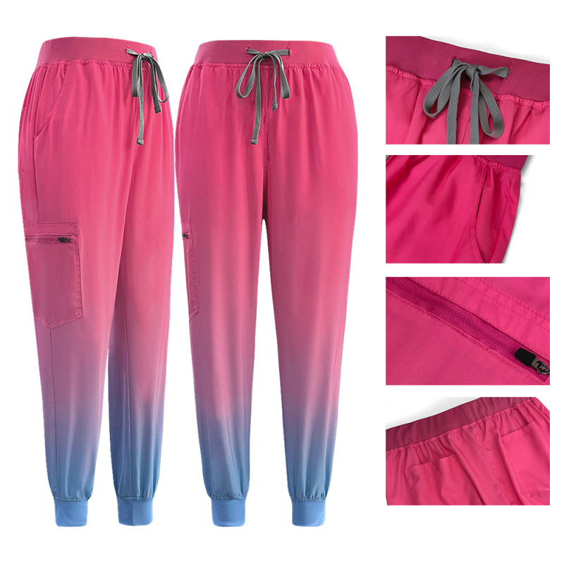 Unisex dviejų dalių medicinos uniformos komplektas, drėgmę šalinantis audinys, poliesteris 90–95% + spandeksas <30%, kelnės