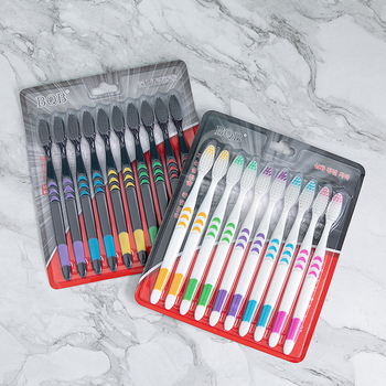 Χειροκίνητη οδοντόβουρτσα με άνθρακα μπαμπού, Little Moon No.02h, για ενήλικες, οικογενειακή συσκευασία, μαλακές τρίχες