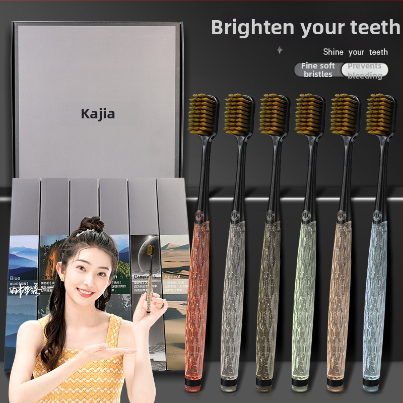 Kaja rankinė dantų šepetėlis - minkštos šerelės, modelis 668, 60 vnt., dovanų dėžutėje, atskirai supakuotas, suaugusiems