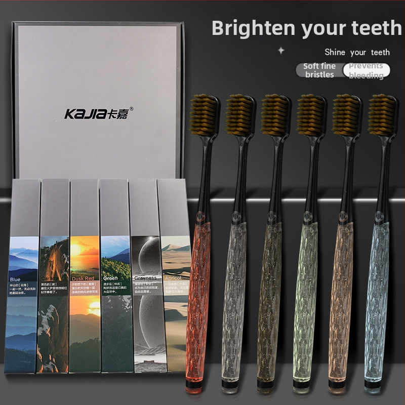 Kaja rankinė dantų šepetėlis - minkštos šerelės, modelis 668, 60 vnt., dovanų dėžutėje, atskirai supakuotas, suaugusiems