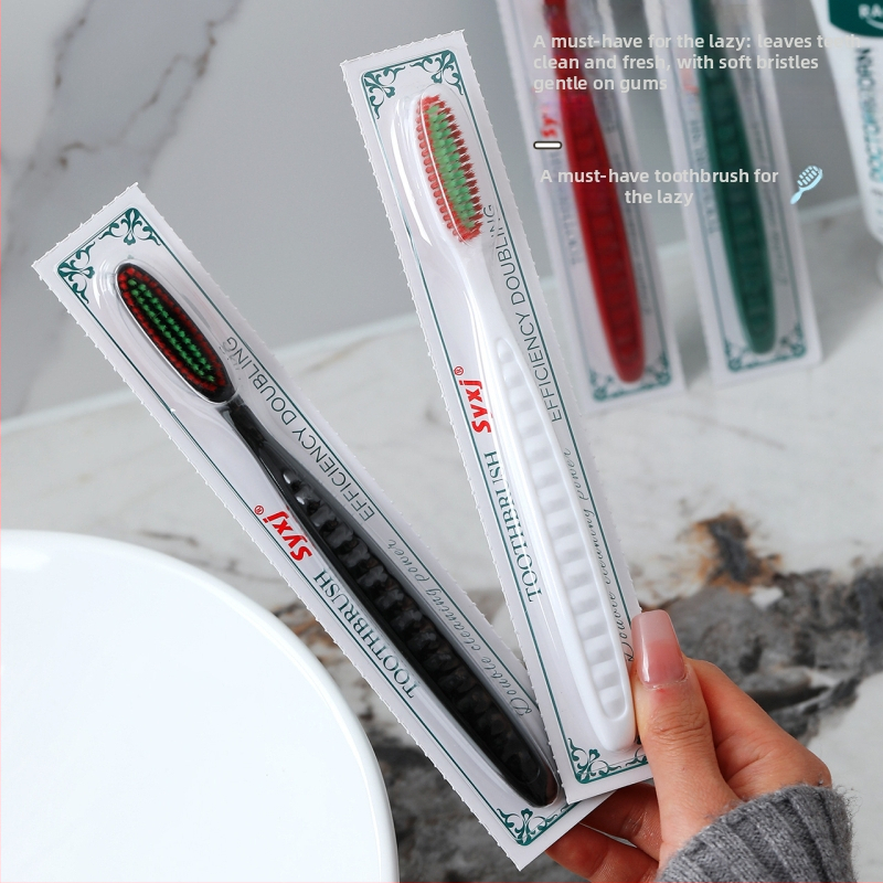 RAOYI suaugusiųjų dantų šepetėlis su ilga galvute, 5 vnt. pakuotė, modelis XY7619, minkštos šerelės