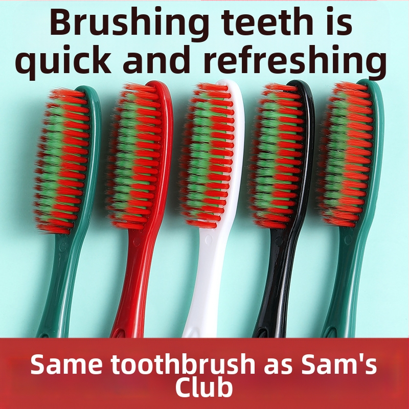 RAOYI зъбни четки за възрастни с дълга глава, пакет от 5 броя, модел XY7619, меки четина