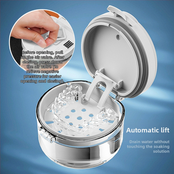 Θήκη αποθήκευσης ορθοδοντικών με καθρέφτη, φορητό πλαστικό κουτί, 260 ml χωρητικότητας, με καπάκι, προστασία από σκόνη, ιαπωνικού στυλ