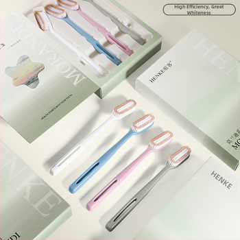 Kézi fogkefe HK1138, innovatív harmadik generáció, hosszú fej és széles fej, hatékony tisztítás, 37 másodperces gyors kefélés, 4 darabos csomag