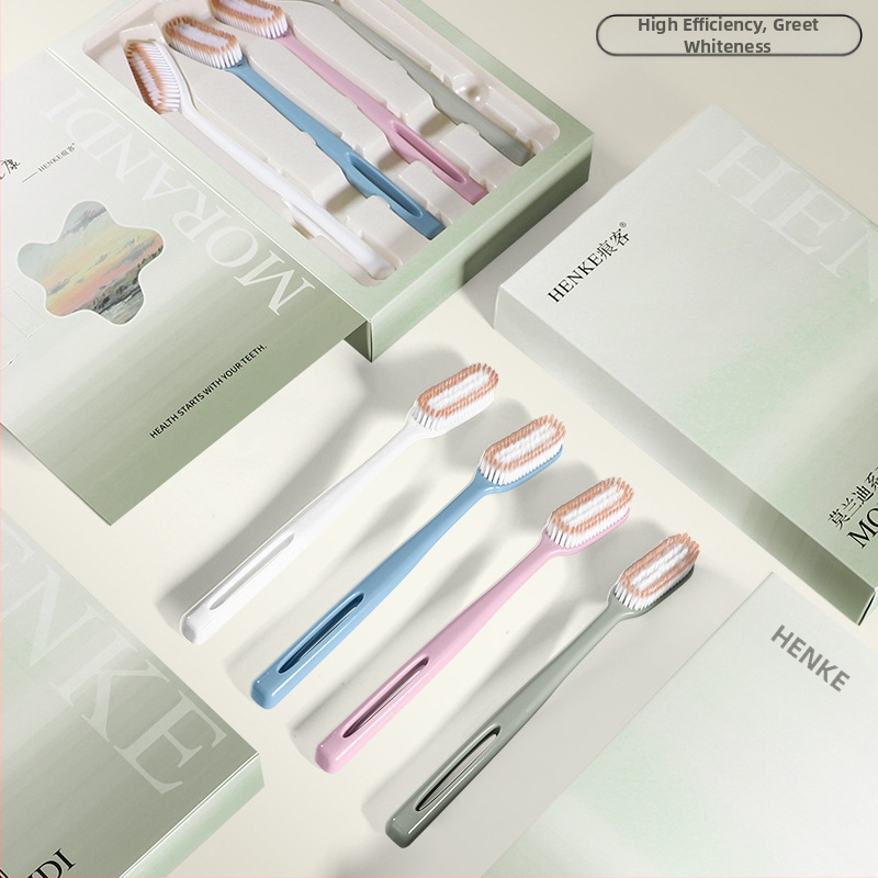 Ръчна четка за зъби HK1138, иновационна трета генерация, дълга и широка глава, ефективно почистване, 37-секундна бърза четка, 4 броя в опаковка