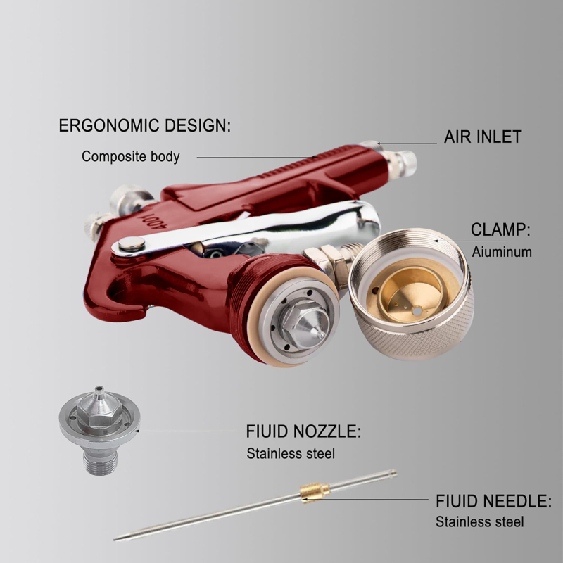 Dally purškimo pistolei taikymams automobilių, baldų, laivų ir mašininės pramonės - privatios etiketės galimybė