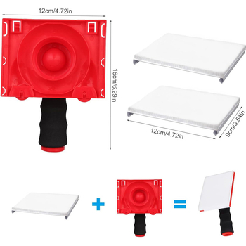 Комплект четки за стена от серия Wool Board със защитни ръкохватки, PP/PVC/EVA конструкция