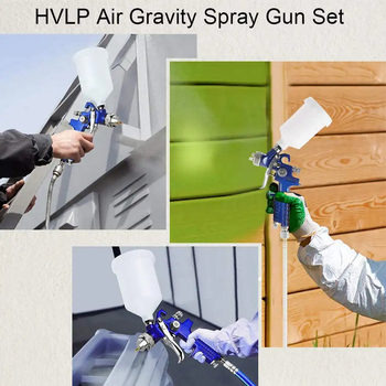 HVLP gravitācijas pistole komplekts ar 0.8 un 1.4 mm sprauslām, pārnēsājams, augsta atomizācija auto krāsošanai