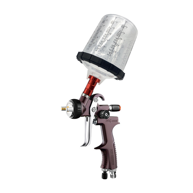 AIR GREEN SK100 automobilių dažų purkštuvai su dideliu atomizavimu, indelio tipu, viršutiniam lakavimui