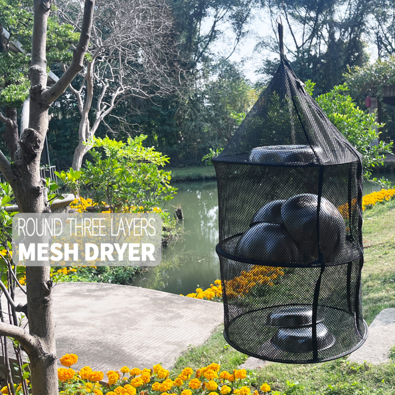 Vanjska trostupanjska mreža za sušenje – velika okrugla sklopiva mreža za pohranu, kućno sušenje; Porijeklo: Zhongshan, Guangdong; Kategorija proizvoda: Outdoor Wash Bag; Prilagođeni stil: Da; Prilagođeni materijal: Da