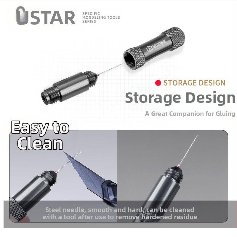 Antgalio valymo adata 0.2-1.0 mm, tiesus galo, 310 nerūdijantis plienas, prekės ženklas USTAR