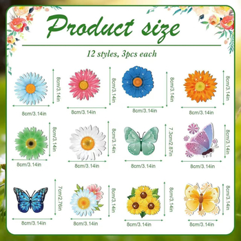 36 τεμάχια ξύλινες διακοσμητικές κρεμάστρες με μαργαρίτες — μοντέρνο μινιμαλιστικό στυλ, κατάλληλες για σπίτι, κήπο και γραφείο.