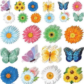 36 τεμάχια ξύλινες διακοσμητικές κρεμάστρες με μαργαρίτες — μοντέρνο μινιμαλιστικό στυλ, κατάλληλες για σπίτι, κήπο και γραφείο.