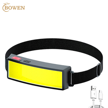 COB LED galvos žibintas USB įkrovimas, 10W, 1200 mAh akumuliatorius, šviesos spindulys iki 50 m, prekės ženklas BOWEN