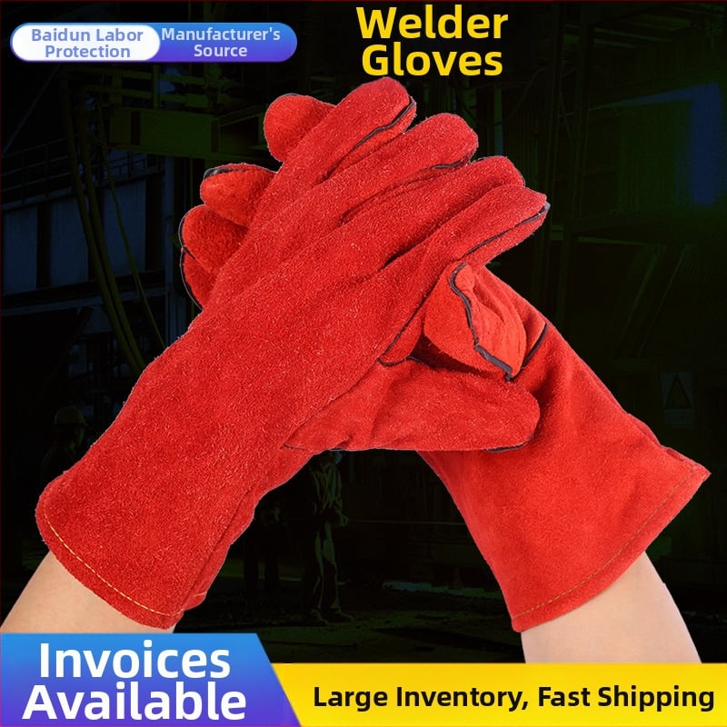 Suvirinimo pirštinės iš galvijų odos – Xinbai Shield; medžiaga: galvijų oda; tikslas: elektros suvirinimas ir laivų statybos priežiūra