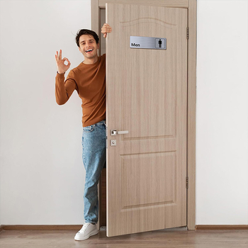 LUNDASIGN Алуминиев знак за врата на тоалетната с UV печат, символи мъжки и женски