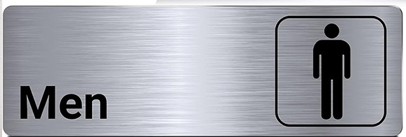 LUNDASIGN Алуминиев знак за врата на тоалетната с UV печат, символи мъжки и женски