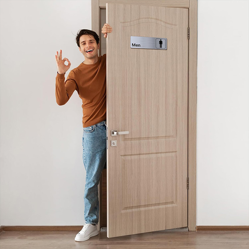 LUNDASIGN Алуминиев знак за врата на тоалетната с UV печат, символи мъжки и женски