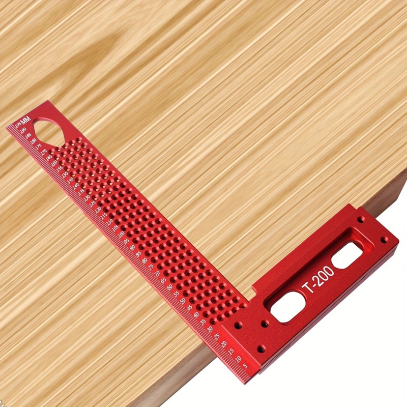 Aluminijski križni mjerni pravac, T-oblik mjernog alata za stolariju, 1 komad, standard Nacionalnog sustava