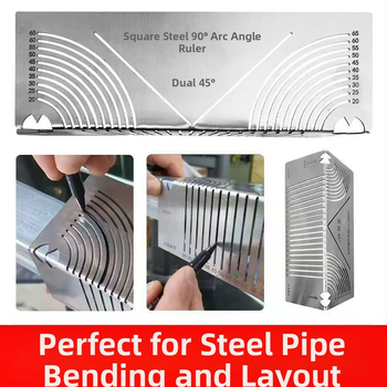 Πολυλειτουργικός ανοξείδωτος κανόνας γωνίας 90° με αναδιπλούμενο τόξο για χάραξη, πανευρύμετρο εργαλείο μέτρησης για ξυλουργική
