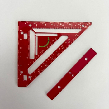 Дърводелски линеал със блок за захващане — Commando, геометрична форма, акрил, модерен и минималистичен стил, универсален, опакован в PP торбичка