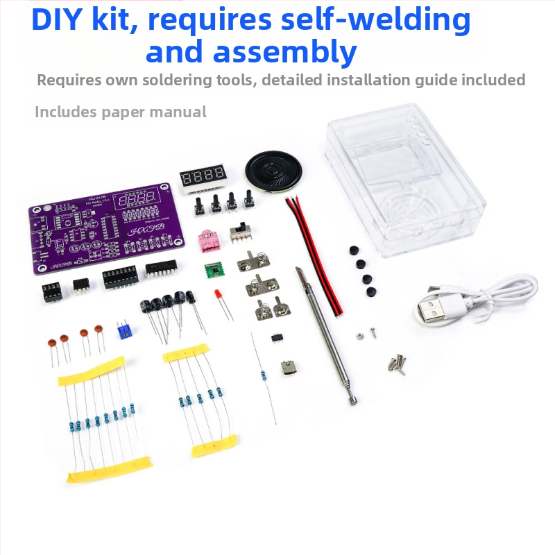 Комплект за сглобяване на радиоприемник с FM дигитален дисплей, Hu-017b, Core Storm – обучение по микроконтролер и заваряване, DIY